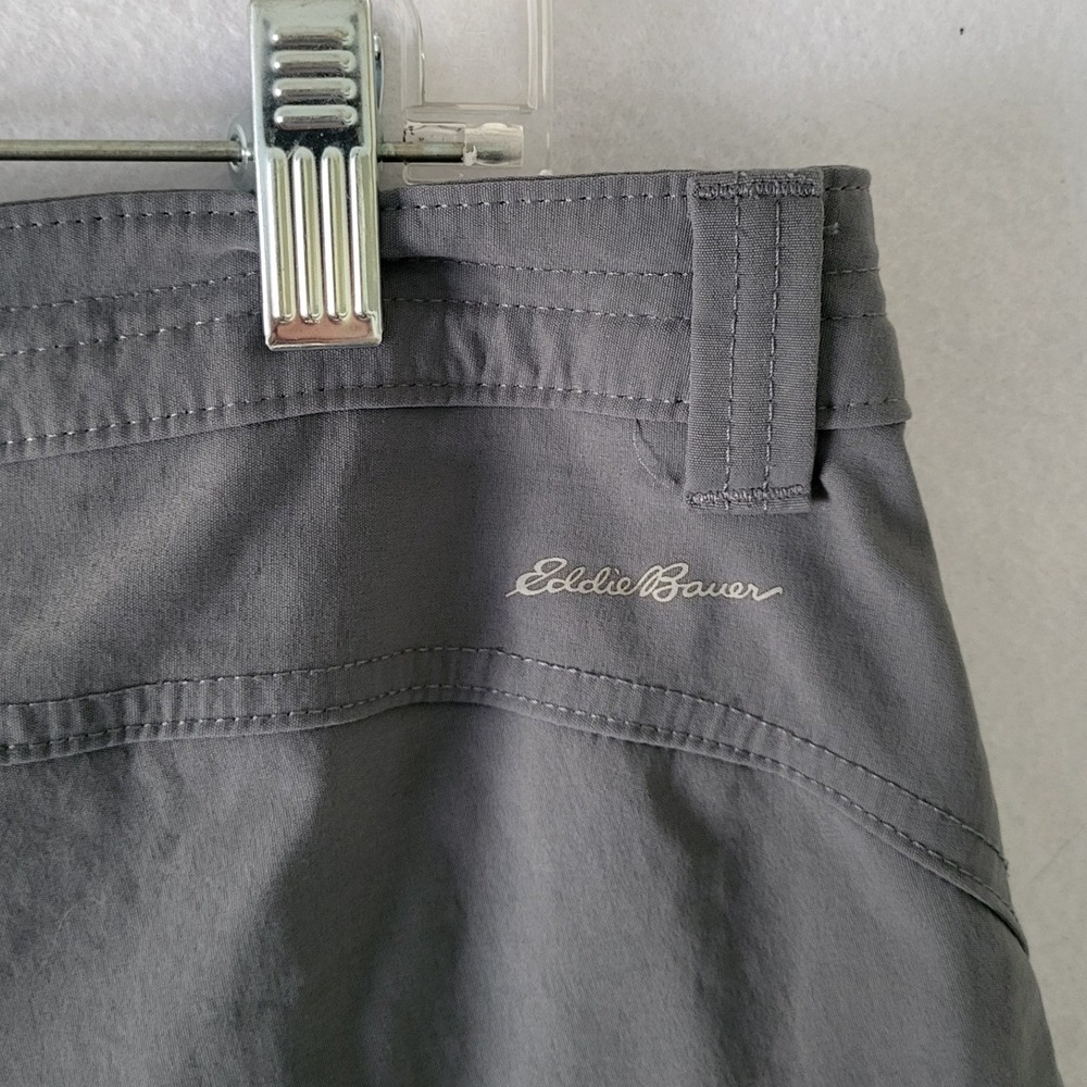 Eddie Bauer Shorts Womens 12 Gray Outdoors Hiking Stretch Zip Pocket - Picture 8 of 10